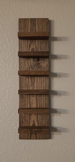 Wood Wall Mount Organizer 6 Tiers Rack