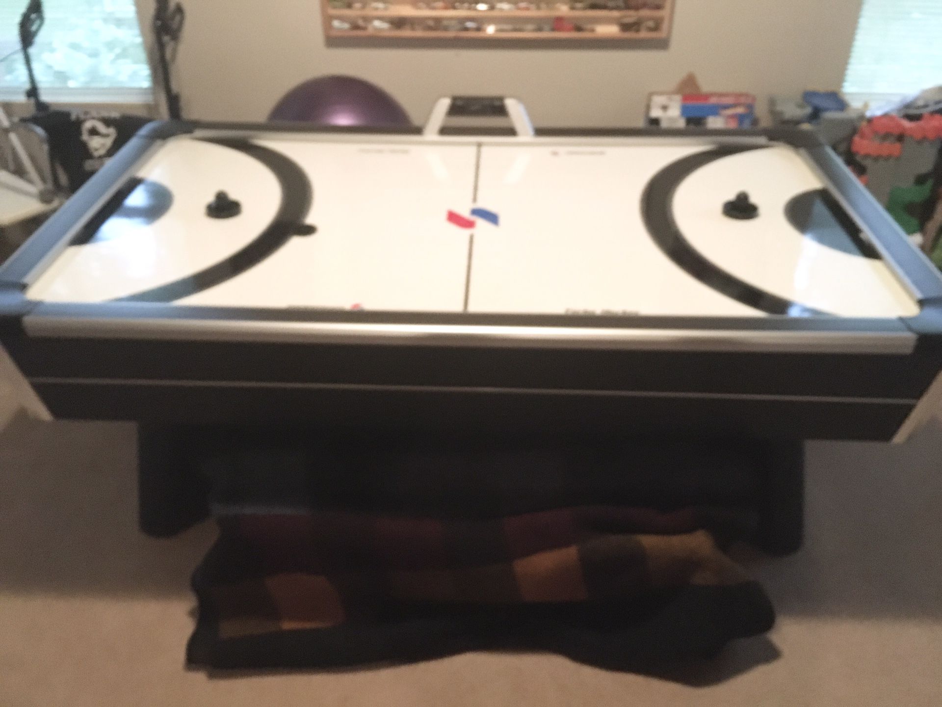 Sportcraft Turbo Air Hockey table with lights and sounds, 48”W x 84”L x 30”H