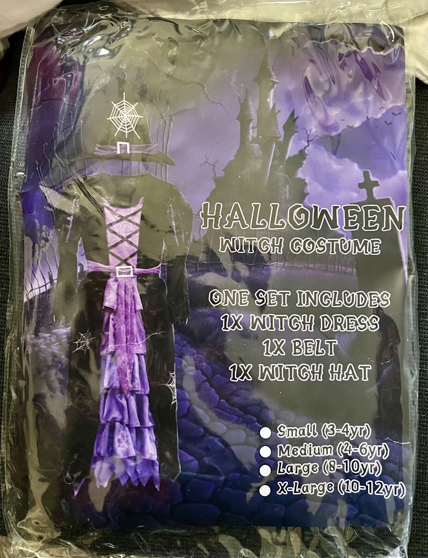 Girls Witch Halloween Costume - Size 4-7 