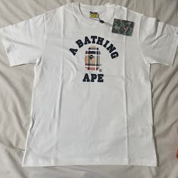 bape burberry shirt white