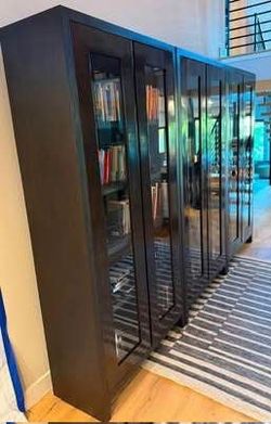 Restoration Hardware Glass Door Bookcases / Display Cabinets