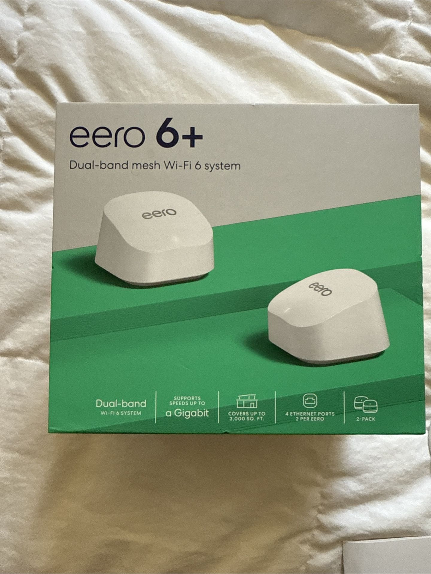 eero 6+ Dual Band AX3000 Wi-Fi 6 Router Mesh System - White (2-Pack)
