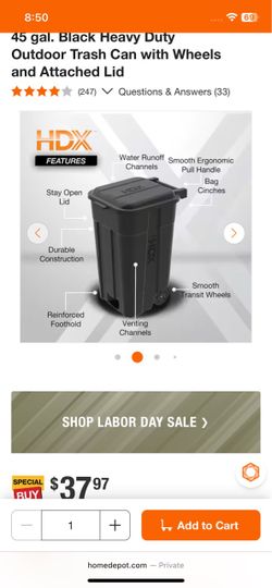 45 gallon Trash/Recycle Cans