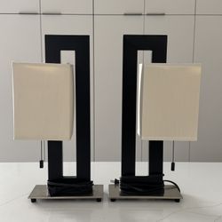 Two (2) Bedside Modern Style Lamps