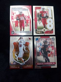 Arizona Cardinals Marvin Harrison Jr 2024 Rookie Card Set