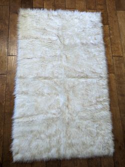 New Ivory Beige Fur Rug
