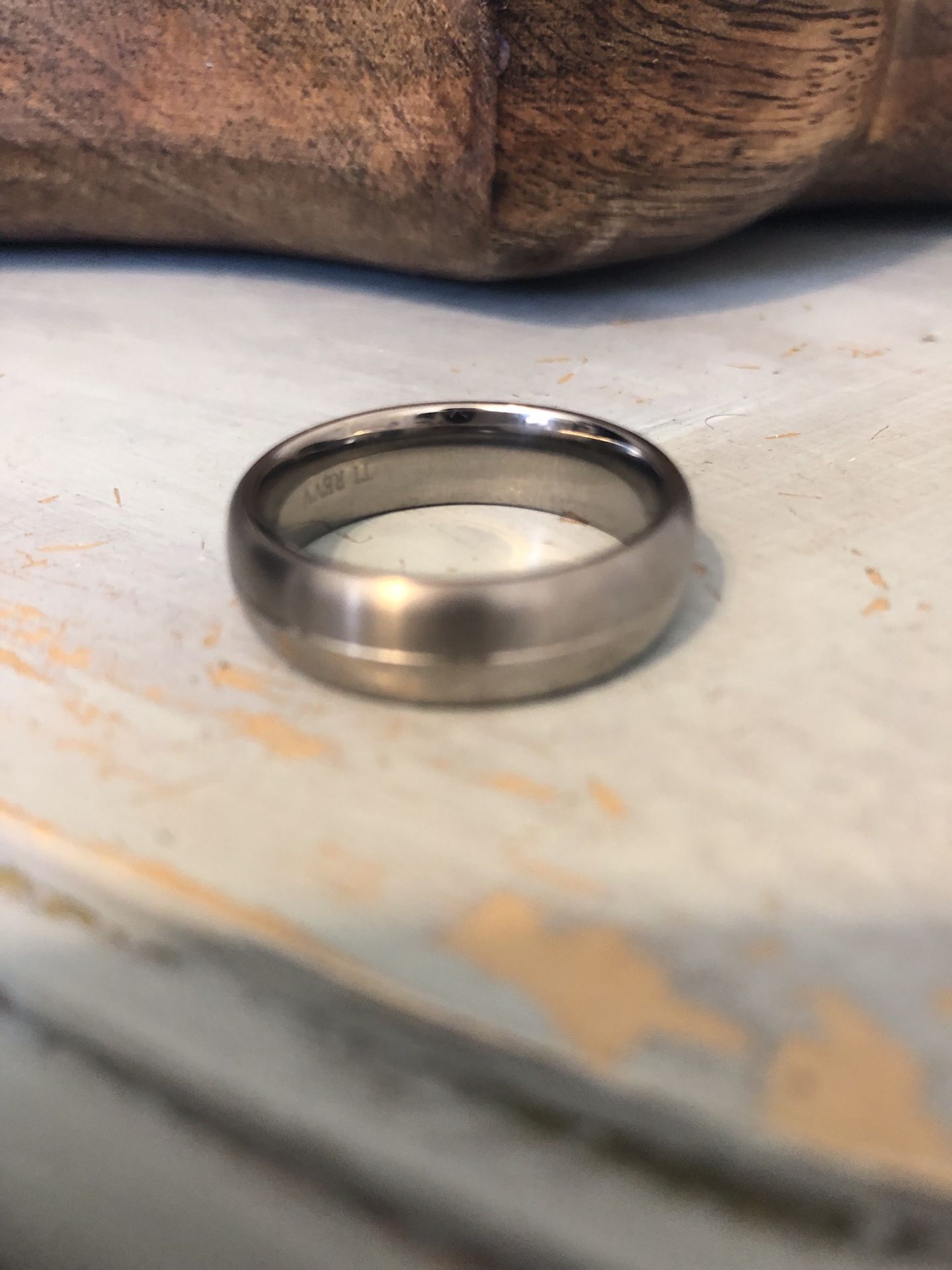 Titanium white gold ring. Size 12