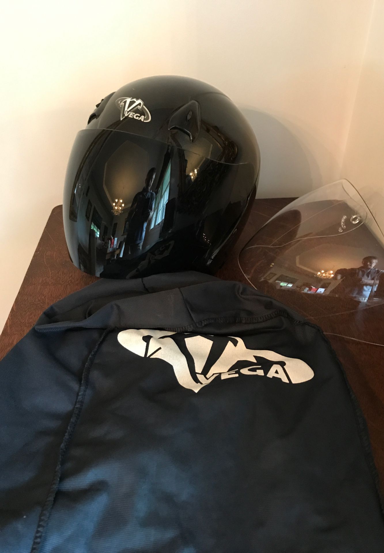 Vega Motorcycle Helmet w/extra clear visor