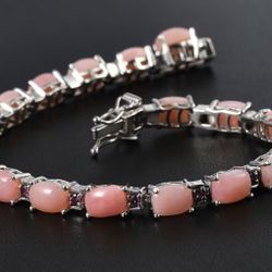 Peruvian Pink Opal & Orissa Rhodolite Garnet Bracelet - new!