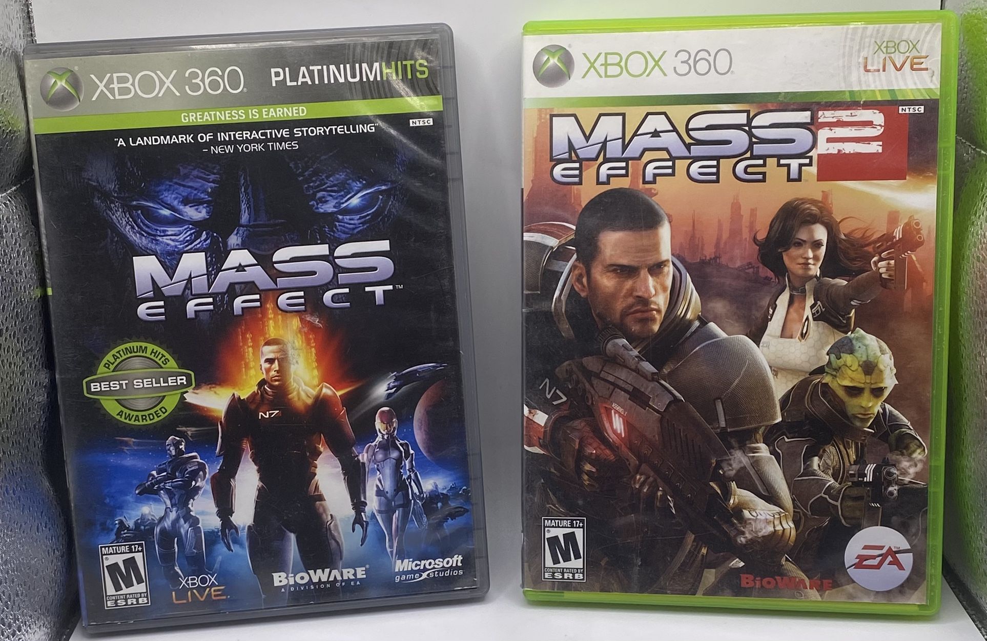 BUNDLE PACK OF 2 Xbox 360 MASS EFFECT 1&2 (TESTED!)