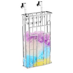 Over the Cabinet Door Bag Holder -Easily accessible Plastic Bag Storage - 18/8 Stainless Steel Grocery Bag Organizer, Flexible Installation in Kitchen