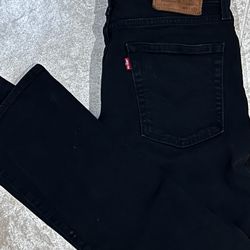 MEN LEVI'S 510 W31 L32 PREMIUM BIG"E"  LEATHER PATCH STRETCH SKINNY JEANS BLACK