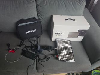 Amaran P60x 60 watt led light with python mount, direct power, original box and softbox