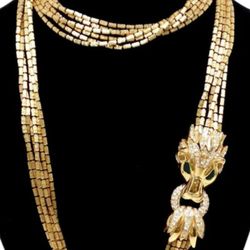 Ciner Gold Plated 6 Strands Chain With Lions Head
