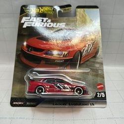 Hot Wheels Premium Fast & Furious Mitsubishi Lancer Evolution IX die-cast car. 