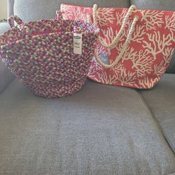 🏖COLORFUL NEW BEACH TOTE BAGS.$10.00 EACH 