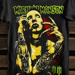 Marilyn Manson Goth Industrial Band Black T Shirt Size  L