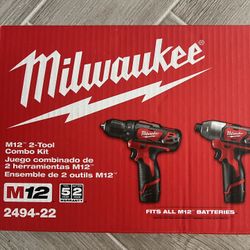 ***Brand New***  12V Milwaukee Drill Set 2494-22