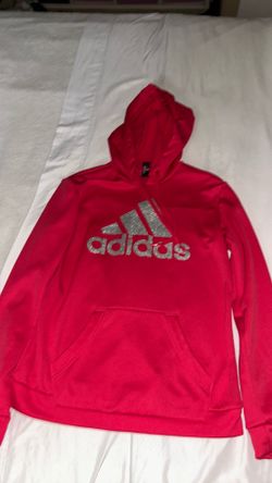 Adidas Hoodie – Red with Grey Glitter Logo – Like New – Size [S-M] – $20