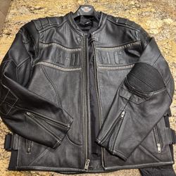 HARLEY DAVIDSON 2XL leather SWAT jacket black HDMC embossed 97107-12VM motorcycle