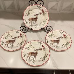 Winter Forest / Heritage by Better Homes and Gardens SALAD PLATE 8 3/4" SET of 4