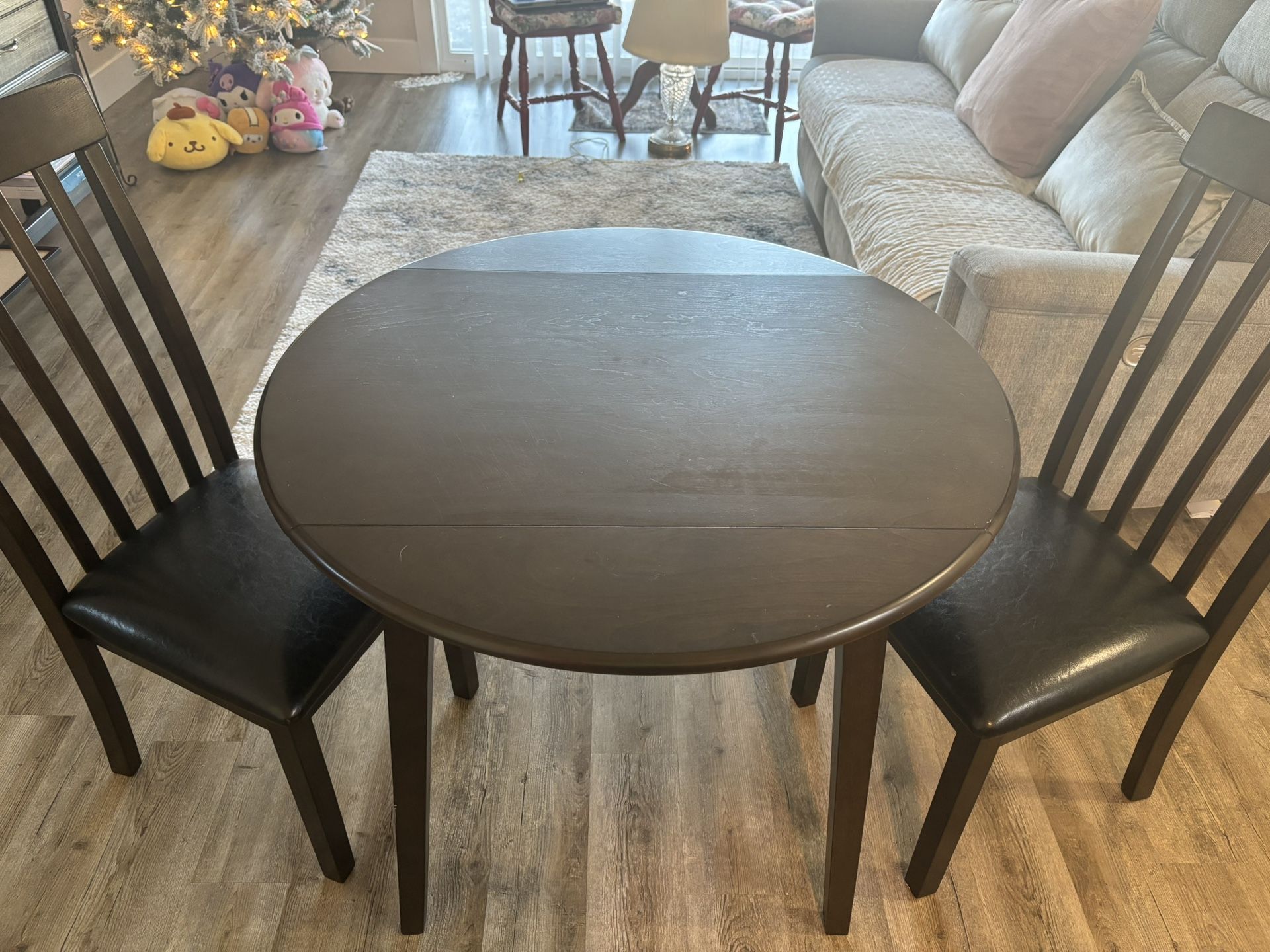 Drop Leaf Dining Table Set With Two Chairs