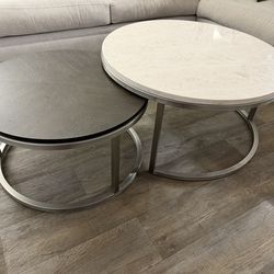 Modern Round Nesting Coffee Tables + Matching End Table (Rooms To Go)