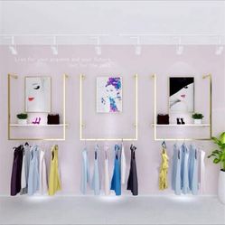 U-Shape Gold Metal Clothing Rack – Boutique Fixture