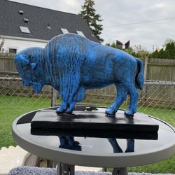 The Old Blue Buffalo Statue