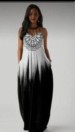 Brand New - Brand New - Black and White halter-neck maxi