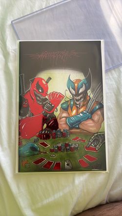 Deadpool Wolverine (poker time) signed