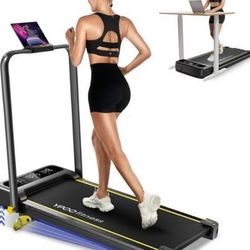 NEW Walking Pad Treadmill with 8% Incline, Foldable Handrail, Speed 0.5-5MPH, 300lb Weight Capacity