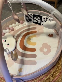 Baby gym play mat with baby book and balls