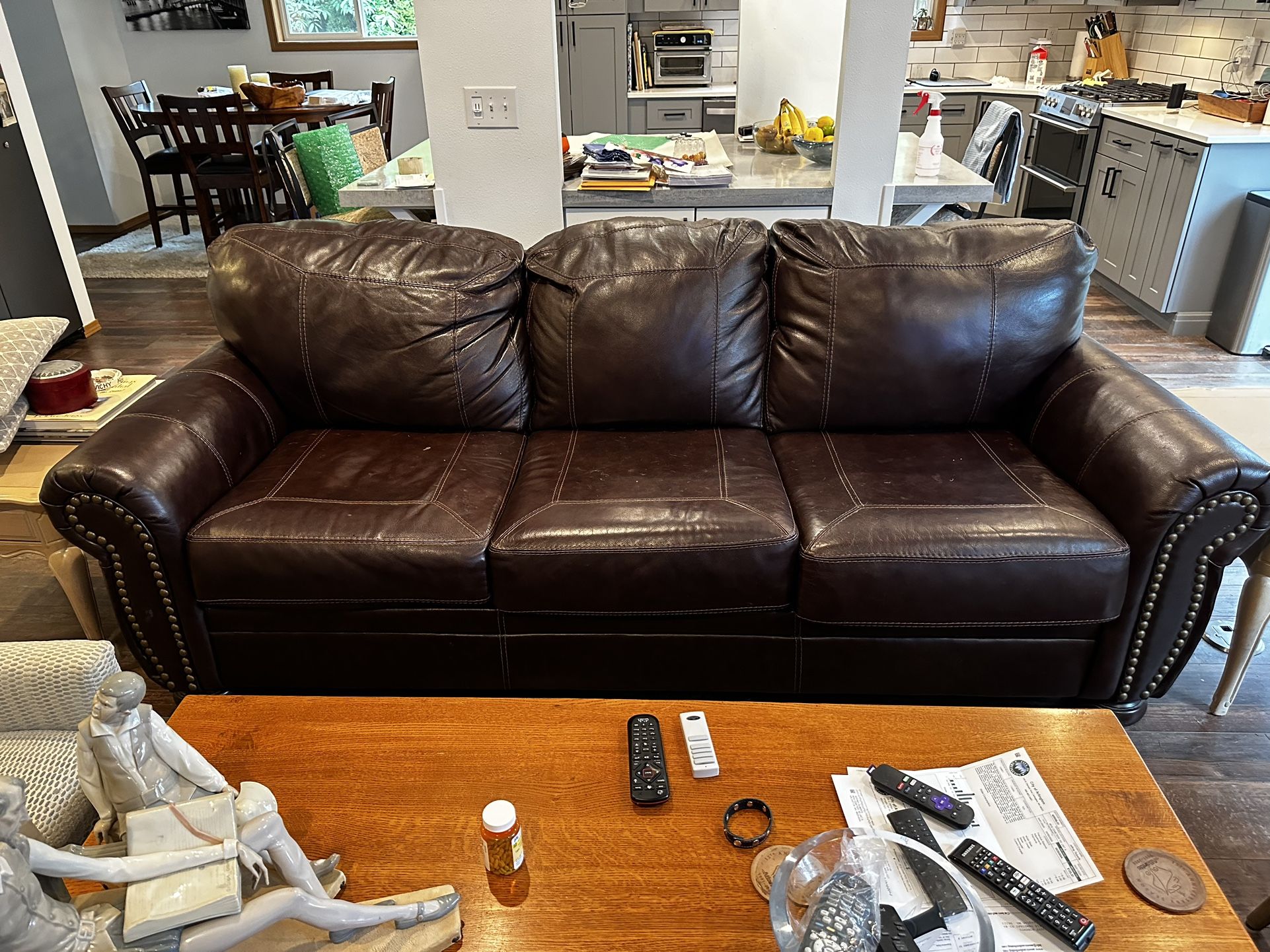 Dark Brown Ashley Leather Sofa
