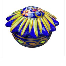 Gorgeous Glowy Mexican Pottery Trinket Dish - Approx 3.5” across