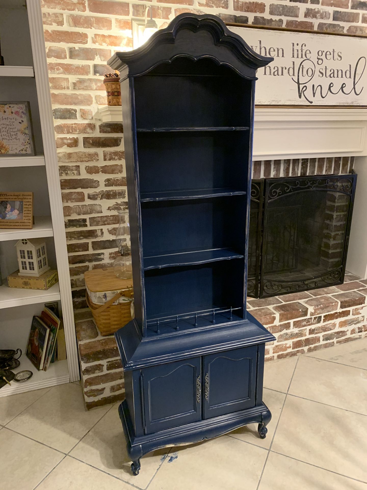 Gorgeous Refinished Coastal Nautical Antique Brandt Furniture Bookshelf ...