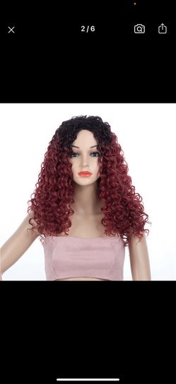 Synthetic Heat Resistant Curly Wig Burgundy