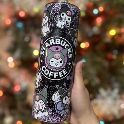 Custom 20oz Kuromi Character Starbies Wrap Stainless Steel Skinny Tumbler