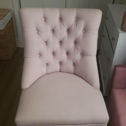 Pink Tufted Accent Chair