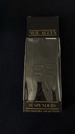 NEIL ALLYN MENS BLACK SUSPENDERS  FULLY ADJUSTABLE ONE SIZE FITS ALL- NEW IN BOX