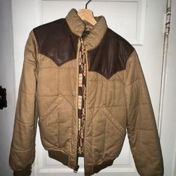 Double RL Oilcloth Leather yoke Quilted Jacket 