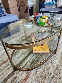 Glass coffee table
