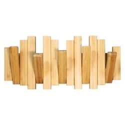Bamboo Retractable Flip Down Wall Hooks  