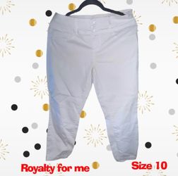 White Cropped Pants Size 10
