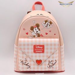 Disney Lounge Fly Mickey And Minnie Hear Letter Mini Backpack