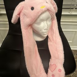 Pink Luminous Beanie Hello Kitty Soft Hat Ears Flop 