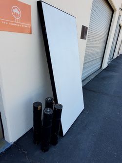 White Table (Textured with Black Accents and Legs)