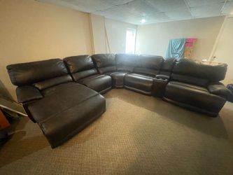 Brown couch sectional