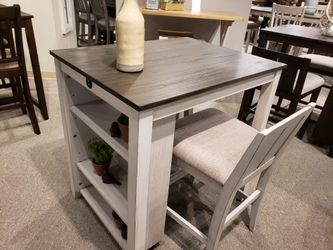 New.3pc dining room table set with USB tax included free delivery