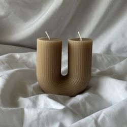 Ripple Pillar Candle | Sculptural Soy Wax Candle | Modern Wedding Decor | Unique Handmade Art Candle